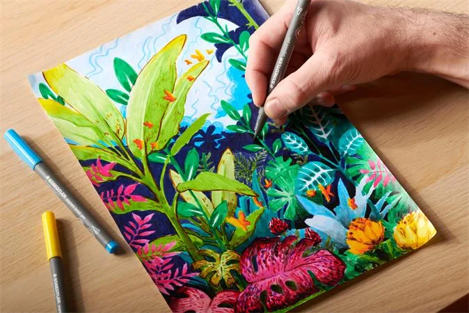 Popisovač, 1 mm, kuželový, 2 ks, STAEDTLER® "Pigment pen 376", intenzívny čierny 6