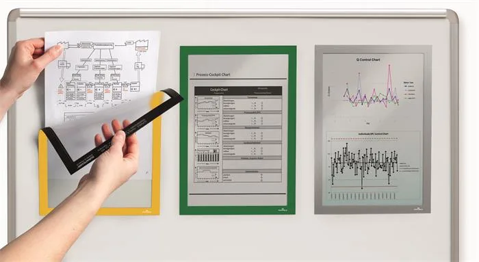 Informačný panel, A4, magnetický, DURABLE "DURAFRAME® MAGNETIC", zelená 4