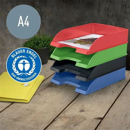 Odkladač, plastový, A4, LEITZ "Recycle", modrá 3