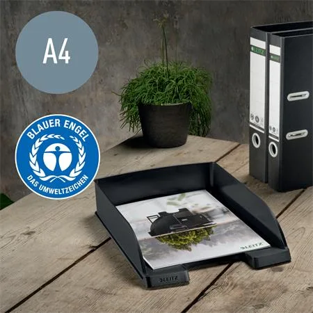 Odkladač, plastový, A4, LEITZ "Recycle", čierna 3