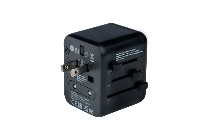 Cestovný adaptér, univerzálny, 2xUSB, VERBATIM "UTA-01" 2