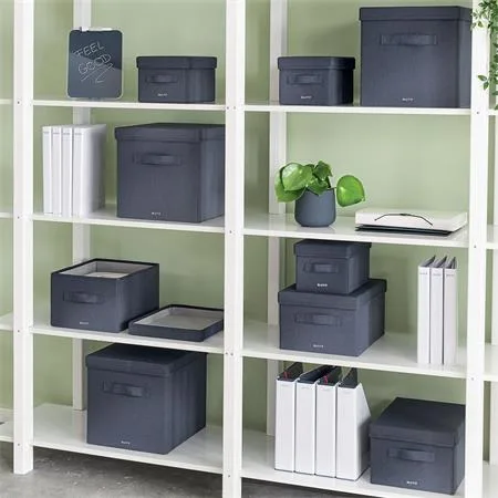 Úložný box, textilný, rozmer S, LEITZ "Fabric", zamatová sivá 8