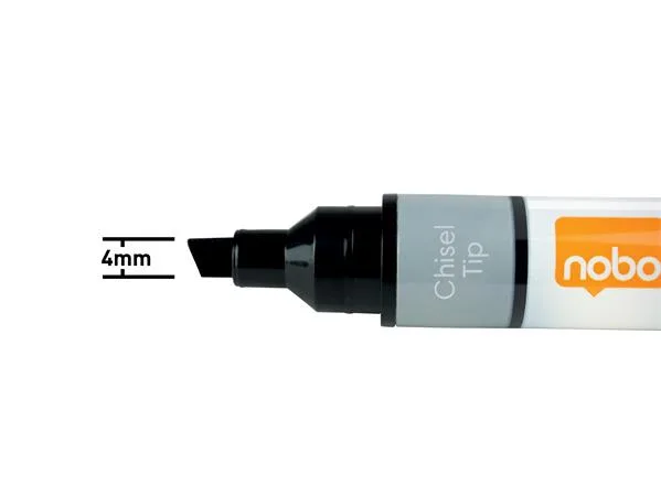 Popisovač na tabule, zrezaný hrot, 4 mm, NOBO, 4 rôzne farby 2
