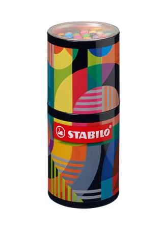 Fixky, sada, valcovitá kovová krabica, 1 mm, STABILO "Pen 68 ARTY", 45 rôznych farieb 2