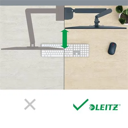 Dvojité priestorovo úsporné rameno na monitory, LEITZ "Ergo Dual", tmavosivá 3