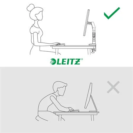 Dvojité priestorovo úsporné rameno na monitory, LEITZ "Ergo Dual", tmavosivá 7