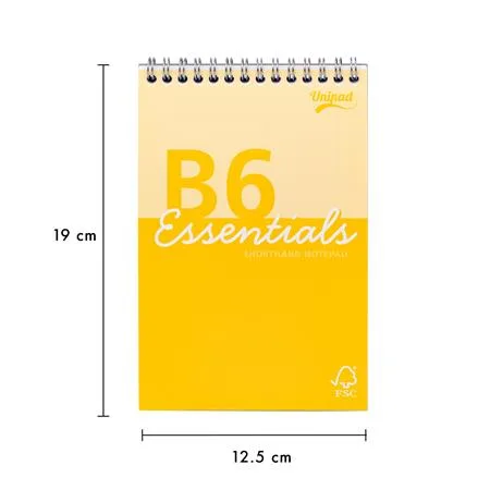 Poznámkový blok, B6, linajkový, 80 listov, PUKKA PAD "Unipad Essentials Shorthand", mix 3