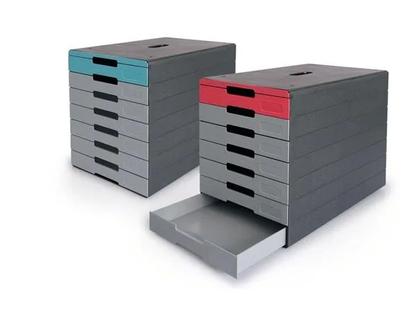 Zásuvkový box, plastový, 7 zásuviek, DURALBE "Idealbox pro 7", modrá 4