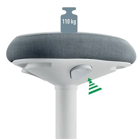 Balančná stolička na státie s oporou, ergonomická, LEITZ "Ergo Active", svetlosivá 5