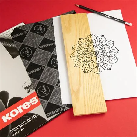 Uhľový papier, A4, strojový, KORES, 20 listov, čierna 2