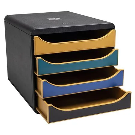 Box na dokumenty, plastový, 4 zásuvky, EXACOMPTA "Big-Box Neo Deco" 4