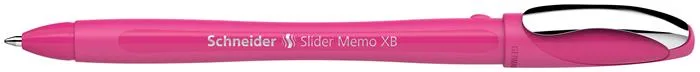 Guľôčkové pero, 0,7 mm, s vrchnákom, SCHNEIDER "Slider Memo XB", ružová 5