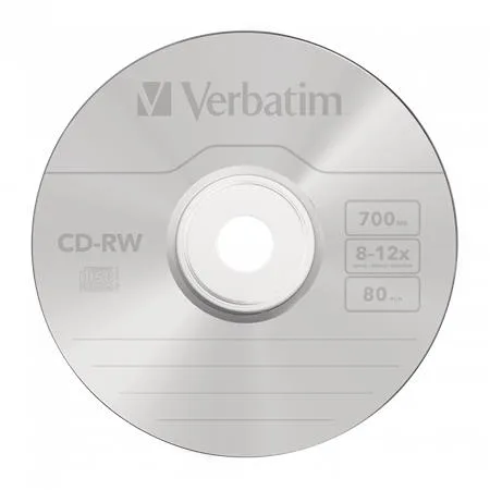 CD-RW disk, prepisovateľný, SERL, 700MB, 8-12x, 1 ks, klasický obal, VERBATIM 3