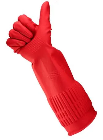Latexové rukavice, extra dlhé, 38 cm, veľkosť M, BONUS, červené 2
