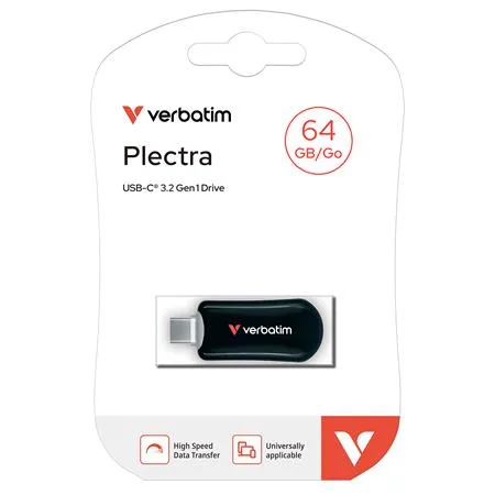 USB kľúč, 64GB, USB-C 3.2 Gen1, VERBATIM "Plectra", čierny 4