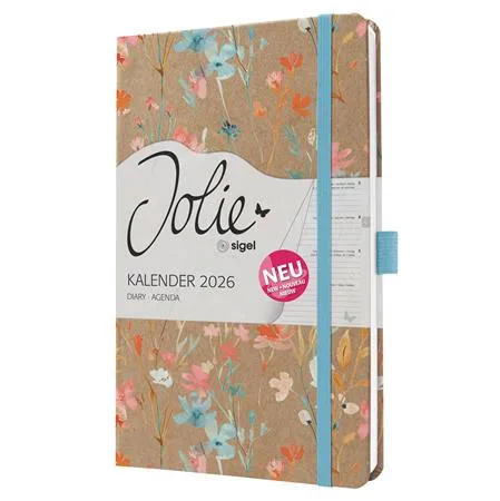 Diár, A5, týždenný, 2026, tvrdá obálka, SIGEL "Jolie", Green Floral Serenity 2