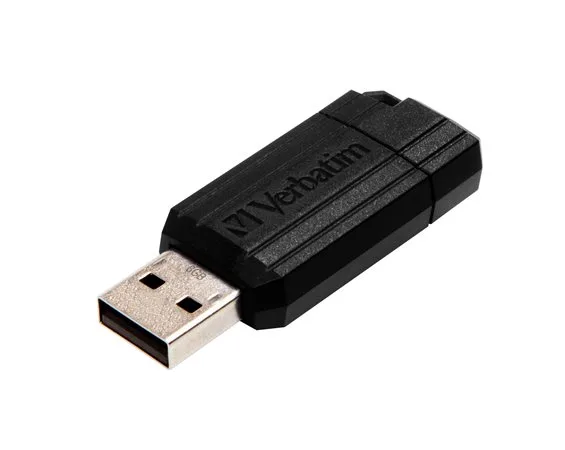 USB kľúč, 8 GB, USB 2.0, 10/4MB/sec, VERBATIM "PinStripe", čierna 3