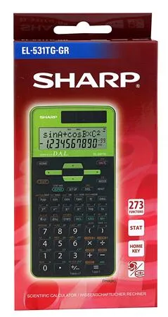 Kalkulačka, vedecká, 273 funkcií, SHARP "EL-531", zelená 2