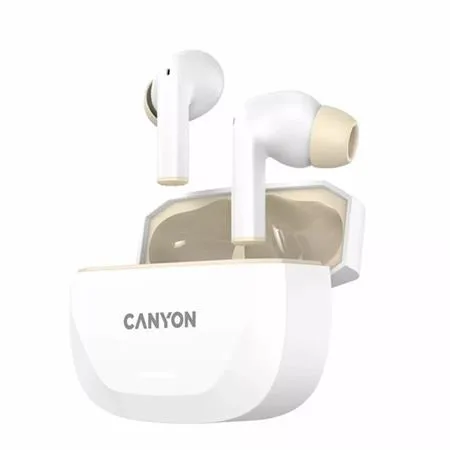 Slúchadlá, TWS bezdrôtové, Bluetooth 5.4, CANYON „Hexagon 7“, bielo-béžové 3