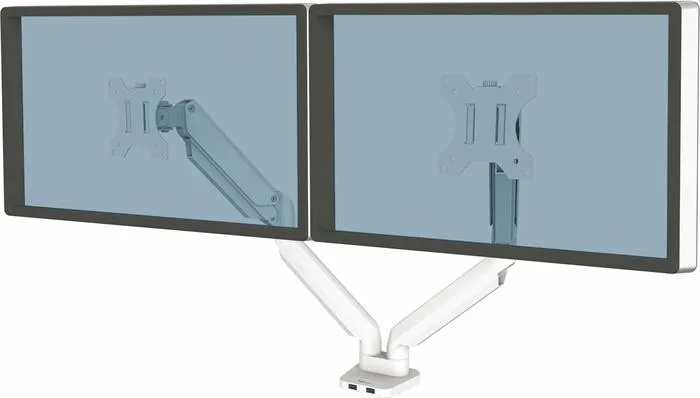 Držiak na monitory pre dva monitory, FELLOWES „Platinum Series™ Dual“, biely 2
