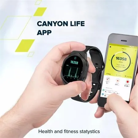 SMART hodinky, CANYON „Hexagon 88“, strieborné 7