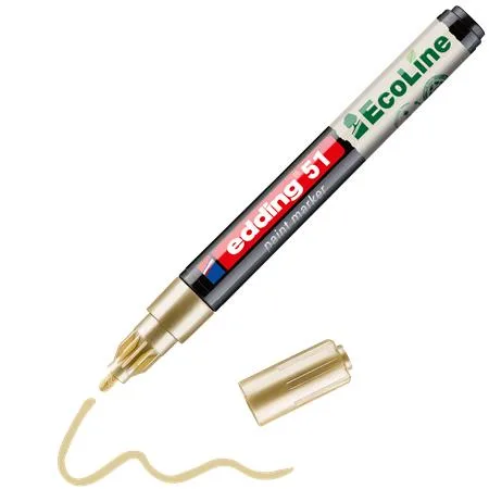 Lakový popisovač, 1–2 mm, EDDING „51“, zlatý 3