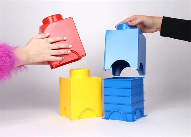 Úložný box, hranatý, LEGO, žltý 8