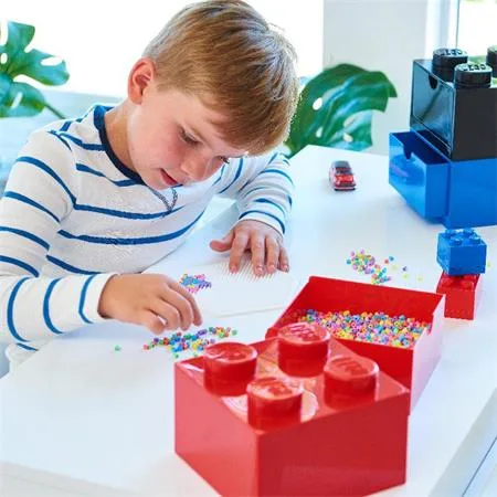 Úložný box na stôl, zásuvkový, LEGO "Brick 2x2", červený 2