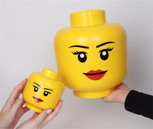 Úložný box, veľký, hlava, LEGO, Girl 2