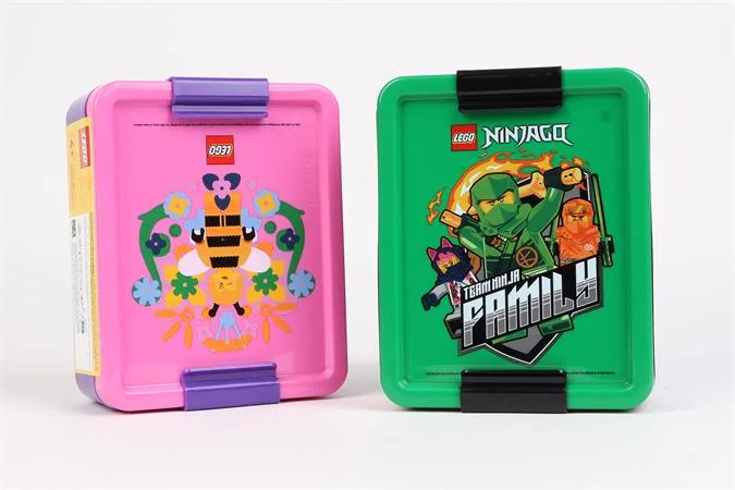 Desiatový box, LEGO "Bee", fialovo-ružový vzor 3