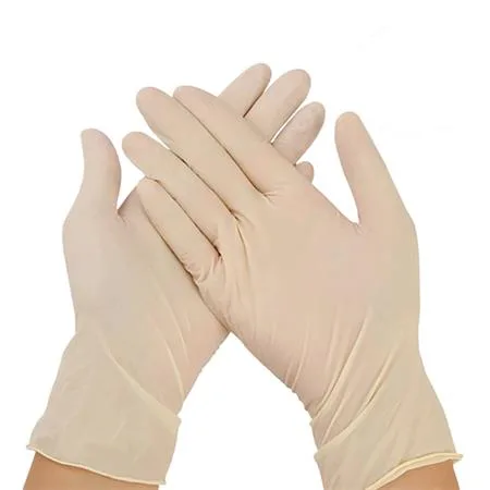 Ochranné rukavice, jednorazové, latexové, 5,7 g, veľkosť XL, 100 ks, nepudrované, béžové 2