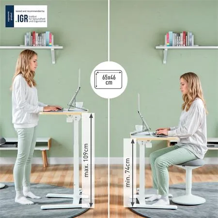 Výškovo nastaviteľný skladací ergonomický stôl, LEITZ "Ergo" 3
