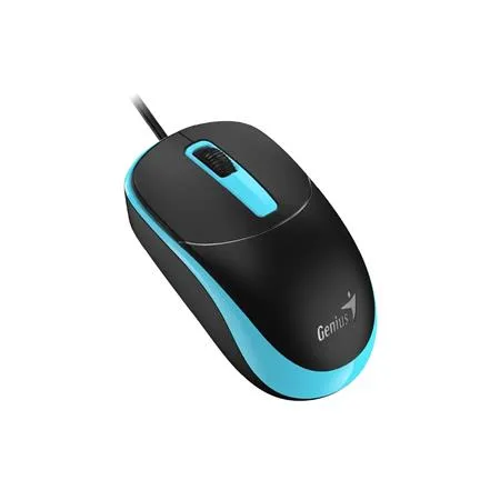 Myš, drôtová, optická, normálna veľkosť, USB, GENIUS "DX-123", čierna-modrá 2