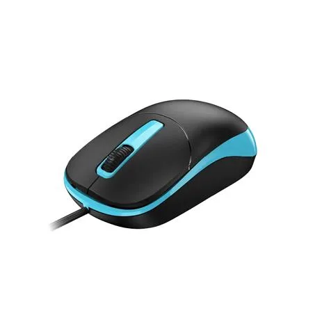 Myš, drôtová, optická, normálna veľkosť, USB, GENIUS "DX-123", čierna-modrá 3