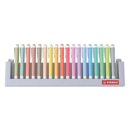 Zvýrazňovač, sada, 1-4 mm, STABILO "Swing Cool", 18 -kusová stolová sada 4