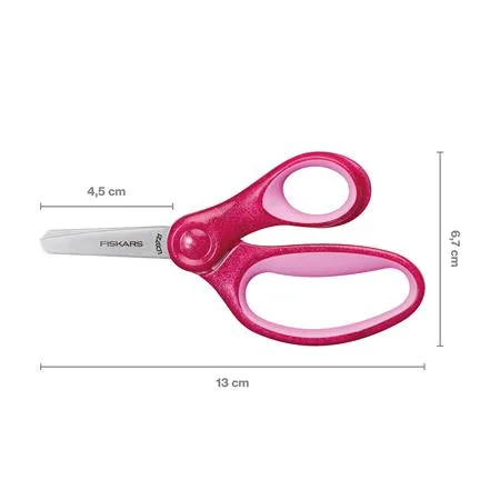 Nožnice, školské, 13 cm, FISKARS "Glitter Kids", ružová 4
