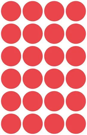 Etikety, okrúhle, priemer: 18 mm, odstrániteľné, AVERY ZWECKFORM, červené, 96 etikiet/bal 4
