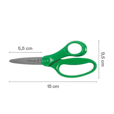 Nožnice, školské 15 cm, FISKARS, zelené 4