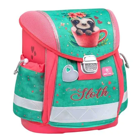 Školská taška, BELMIL "Classy Cute sloth", zelená-ružová 2