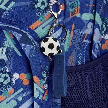 Školská taška, so zipsom, GABOL "Crew", modrá, futbal 5