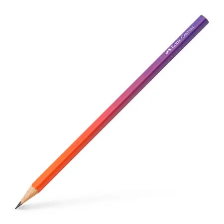 Grafitová ceruzka, B, trojhranná, FABER-CASTELL "Flow", červená-fialová 2