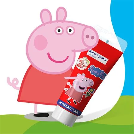 Prstové farby, STAEDTLER "Noris® junior 8814", Peppa Pig, 4 farby 2