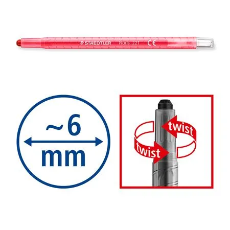 Voskovky, vysúvateľné, STAEDTLER "Noris 221", 24 rôznych farieb 4