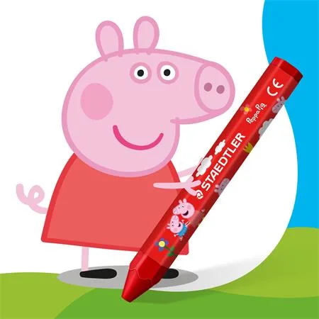 Voskovky, šesťhranné, jumbo, STAEDTLER „Noris® junior 224”, Peppa Pig, 12 farieb 3
