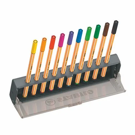 Liner, sada, 0,4 mm, STABILO "Point 88", 10 ks stolová sada 5