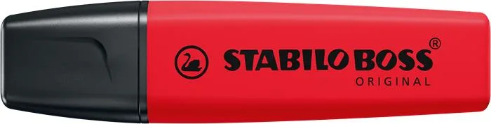 Zvýrazňovač, displej, 2-5 mm, STABILO "BOSS original", Stabilo červený 2
