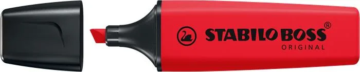 Zvýrazňovač, displej, 2-5 mm, STABILO "BOSS original", Stabilo červený 3