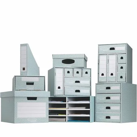Úložný box, kartónový, 33,3x28,5x39 cm FELLOWES, "Style", modrá-biela 2