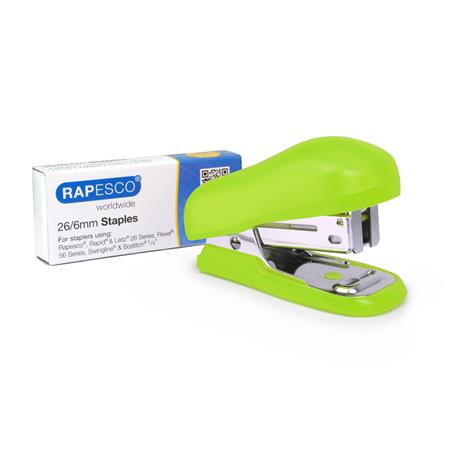 Zošívačka, 24/6, 26/6, 12 listov, RAPESCO "Bug Mini", zelená 2