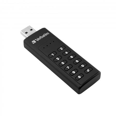 USB kľúč, 128GB, USB 3.2, šifrované, 160/130Mb/s, VERBATIM "Keypad Secure" 3